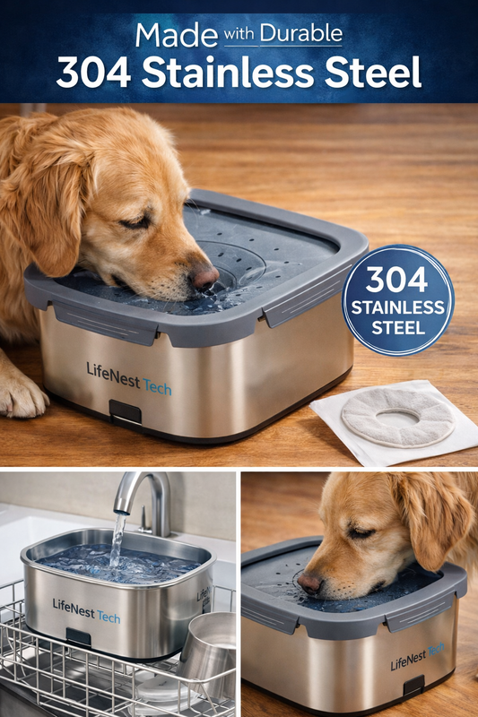 LifeNest 4.5L Stainless Steel No-Spill Pet Water Bowl